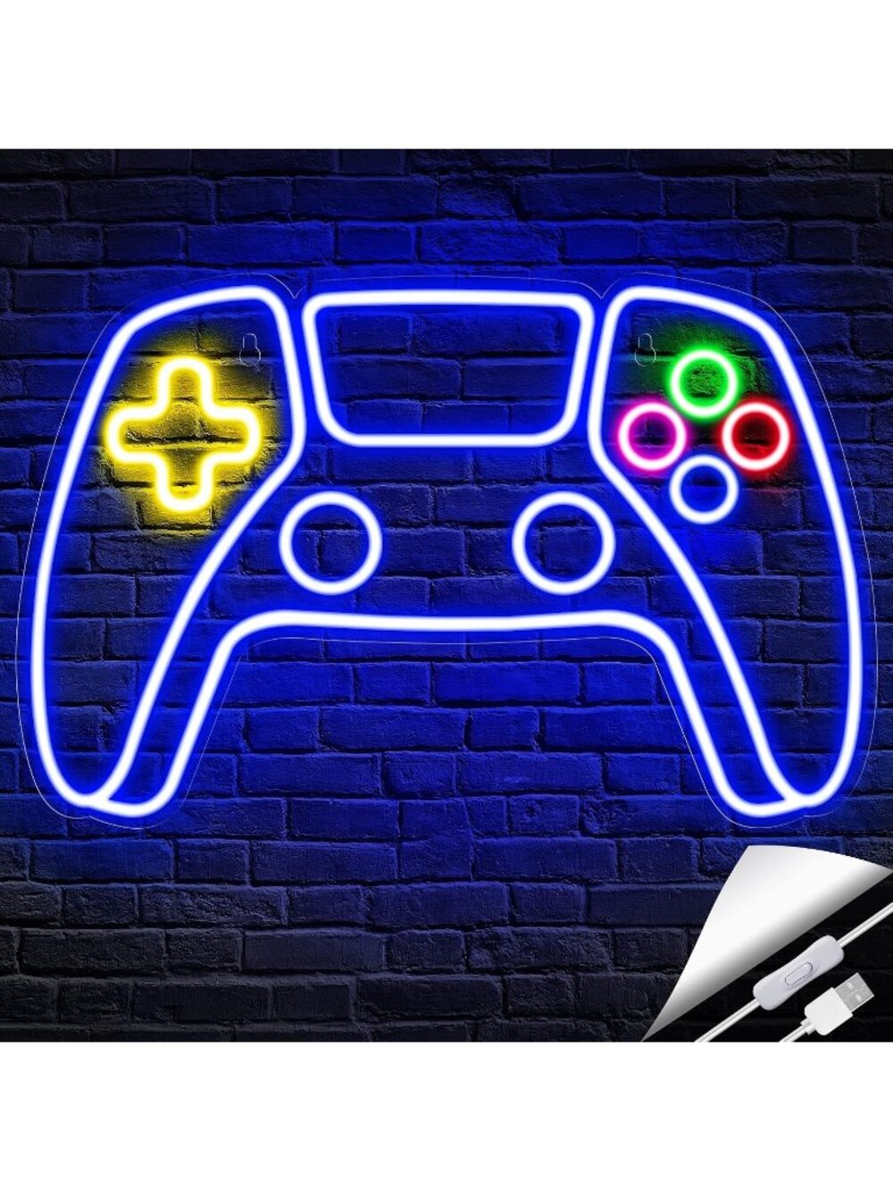Game Controller Neon Sign Multi Colored Gaming Remote LED Game Controller Neon